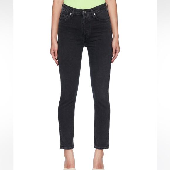 Agolde Black High Rise Nico Slim Jeans - Picture 5 of 10